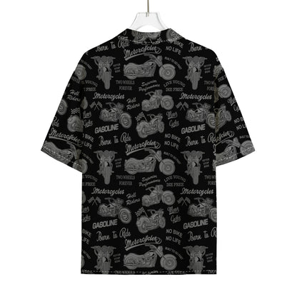 Motorcycle Quote Pattern Print Rayon Hawaiian Shirt