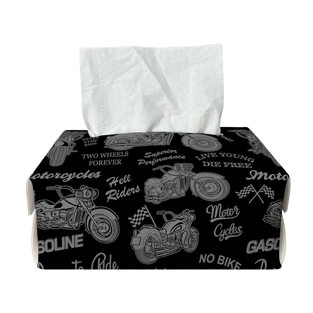 Motorcycle Quote Pattern Print Rectangle Tissue Box Cover