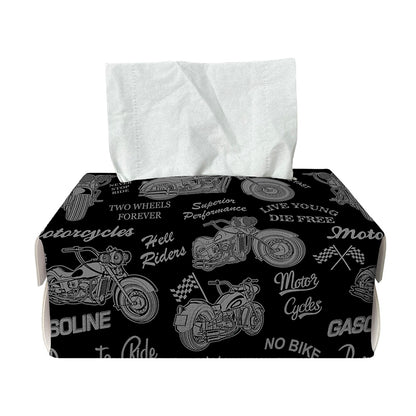 Motorcycle Quote Pattern Print Rectangle Tissue Box Cover