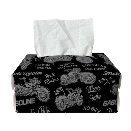 Motorcycle Quote Pattern Print Rectangle Tissue Box Cover