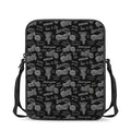 Motorcycle Quote Pattern Print Rectangular Crossbody Bag