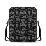 Motorcycle Quote Pattern Print Rectangular Crossbody Bag