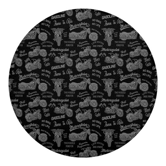 Motorcycle Quote Pattern Print Round Blanket
