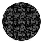 Motorcycle Quote Pattern Print Round Floor Mat