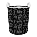 Motorcycle Quote Pattern Print Round Laundry Basket