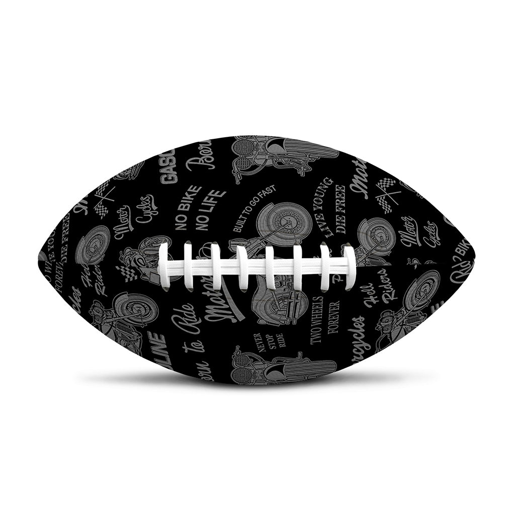Motorcycle Quote Pattern Print Rugby Ball