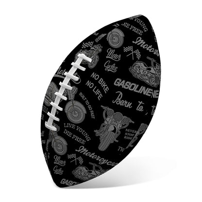 Motorcycle Quote Pattern Print Rugby Ball