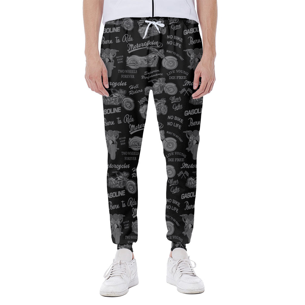 Motorcycle Quote Pattern Print Scuba Joggers