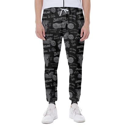 Motorcycle Quote Pattern Print Scuba Joggers