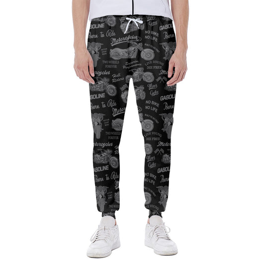 Motorcycle Quote Pattern Print Scuba Joggers