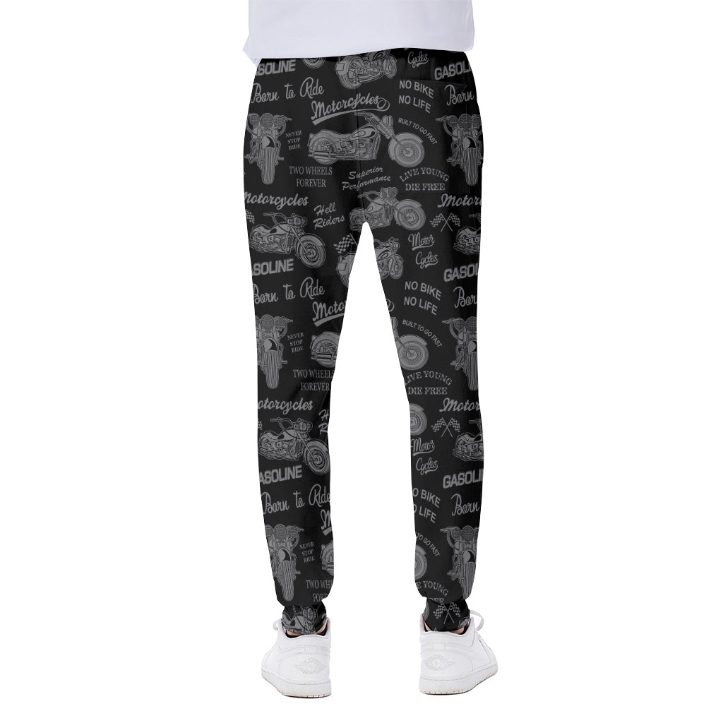 Motorcycle Quote Pattern Print Scuba Joggers
