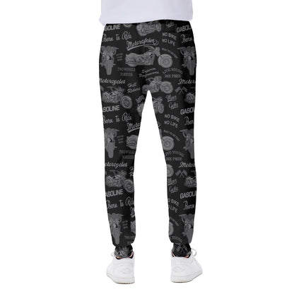 Motorcycle Quote Pattern Print Scuba Joggers