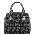 Motorcycle Quote Pattern Print Shoulder Handbag