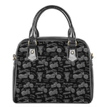 Motorcycle Quote Pattern Print Shoulder Handbag