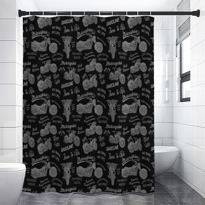Motorcycle Quote Pattern Print Shower Curtain