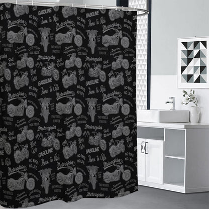 Motorcycle Quote Pattern Print Shower Curtain