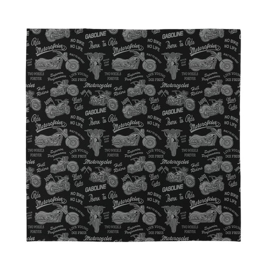 Motorcycle Quote Pattern Print Silk Bandana