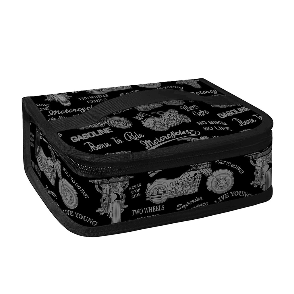 Motorcycle Quote Pattern Print Small Lunch Bag