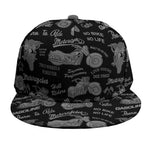 Motorcycle Quote Pattern Print Snapback Cap