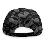 Motorcycle Quote Pattern Print Snapback Cap