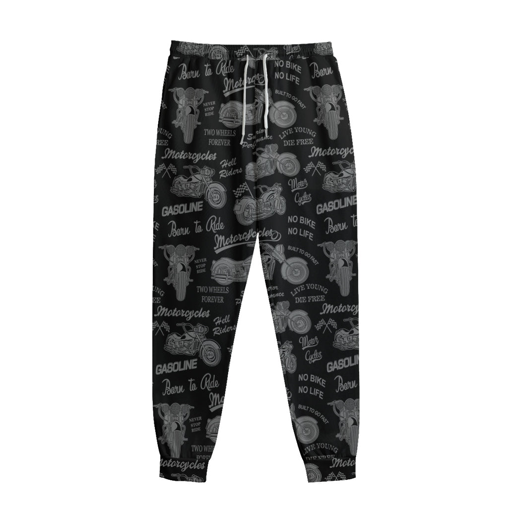 Motorcycle Quote Pattern Print Sweatpants