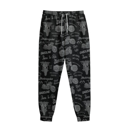 Motorcycle Quote Pattern Print Sweatpants