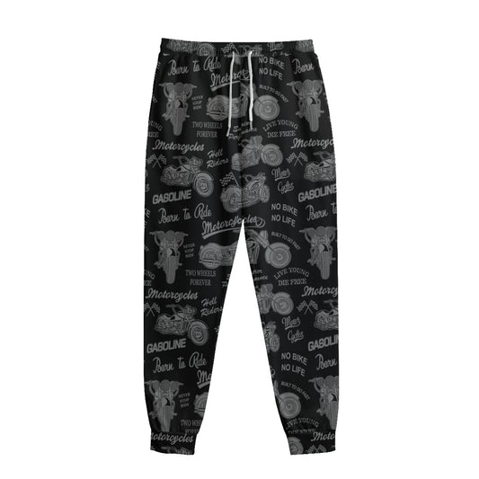 Motorcycle Quote Pattern Print Sweatpants