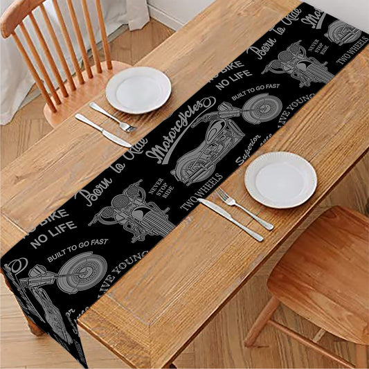 Motorcycle Quote Pattern Print Table Runner