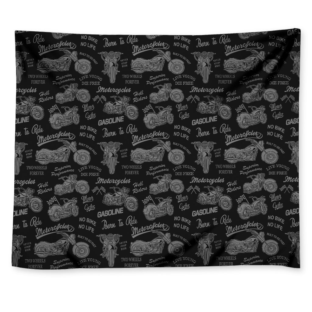 Motorcycle Quote Pattern Print Tapestry