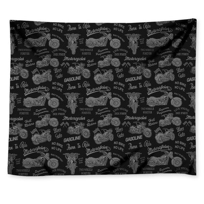 Motorcycle Quote Pattern Print Tapestry