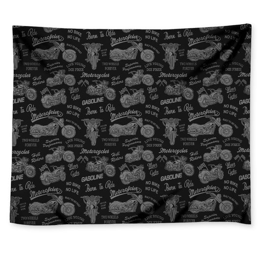 Motorcycle Quote Pattern Print Tapestry