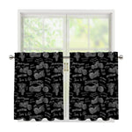 Motorcycle Quote Pattern Print Tier Curtains