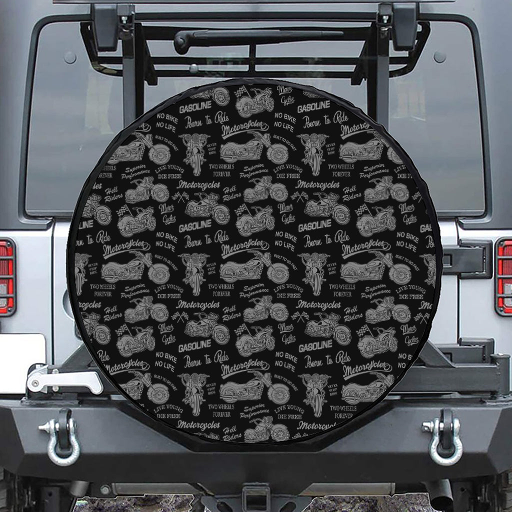 Motorcycle Quote Pattern Print Tire Cover