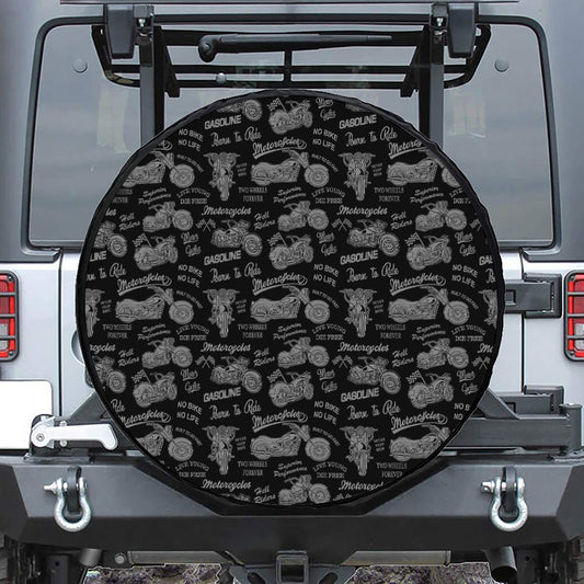 Motorcycle Quote Pattern Print Tire Cover