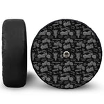 Motorcycle Quote Pattern Print Tire Cover With Camera Hole