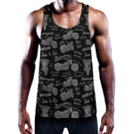Motorcycle Quote Pattern Print Training Tank Top