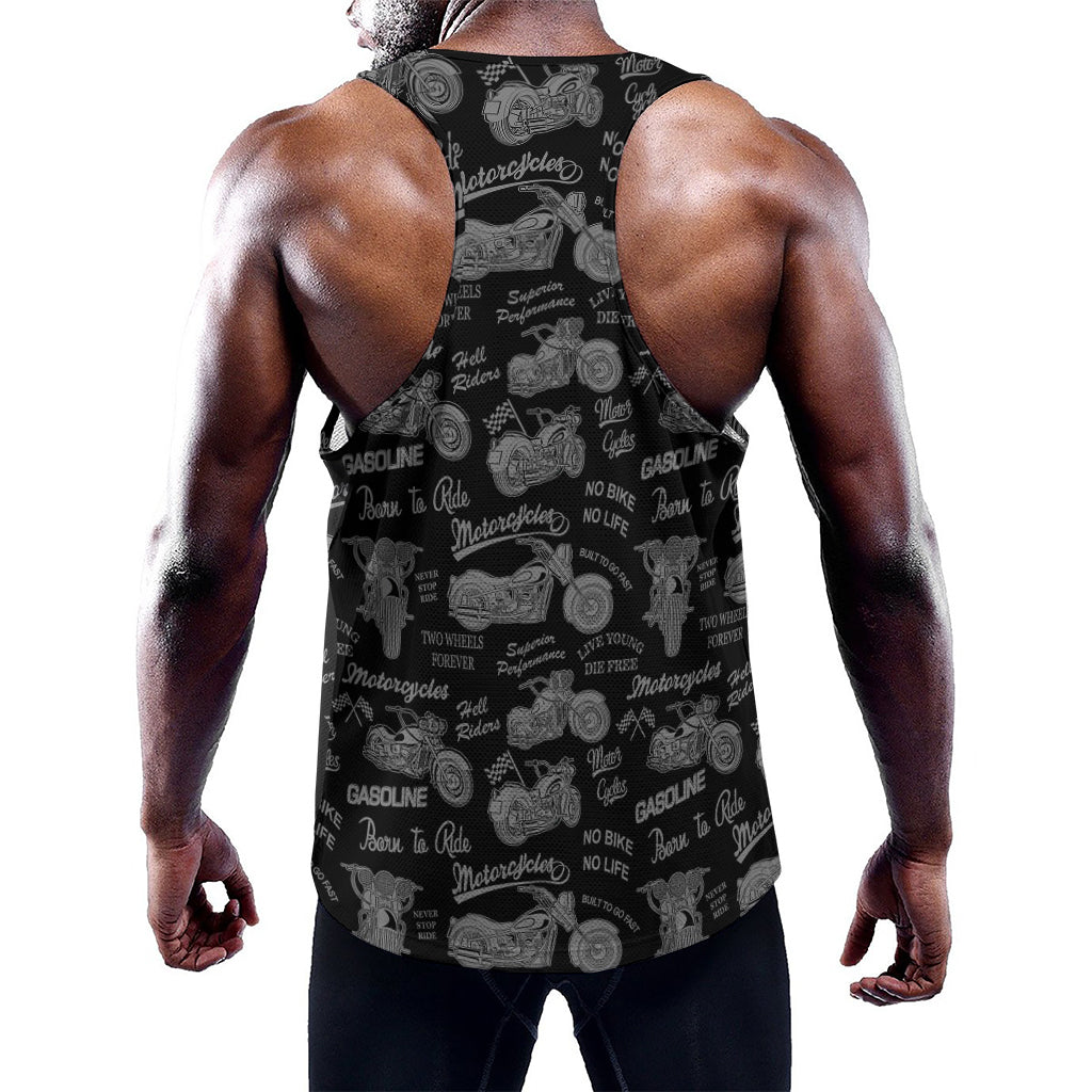 Motorcycle Quote Pattern Print Training Tank Top