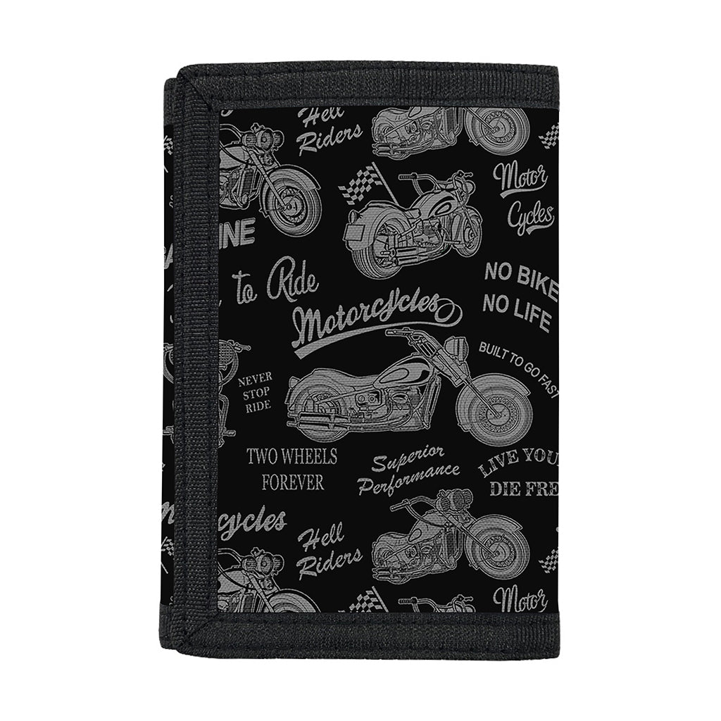 Motorcycle Quote Pattern Print Trifold Wallet