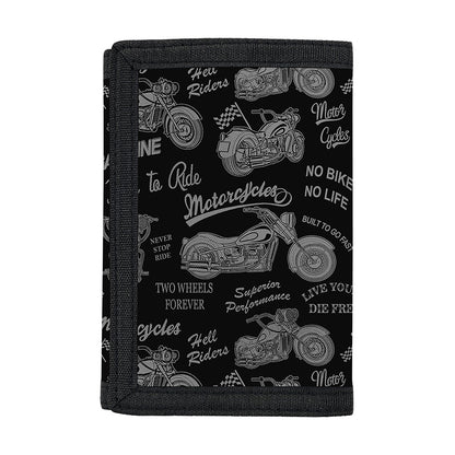 Motorcycle Quote Pattern Print Trifold Wallet