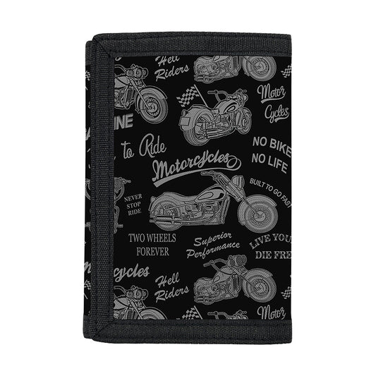 Motorcycle Quote Pattern Print Trifold Wallet
