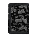 Motorcycle Quote Pattern Print Trifold Wallet