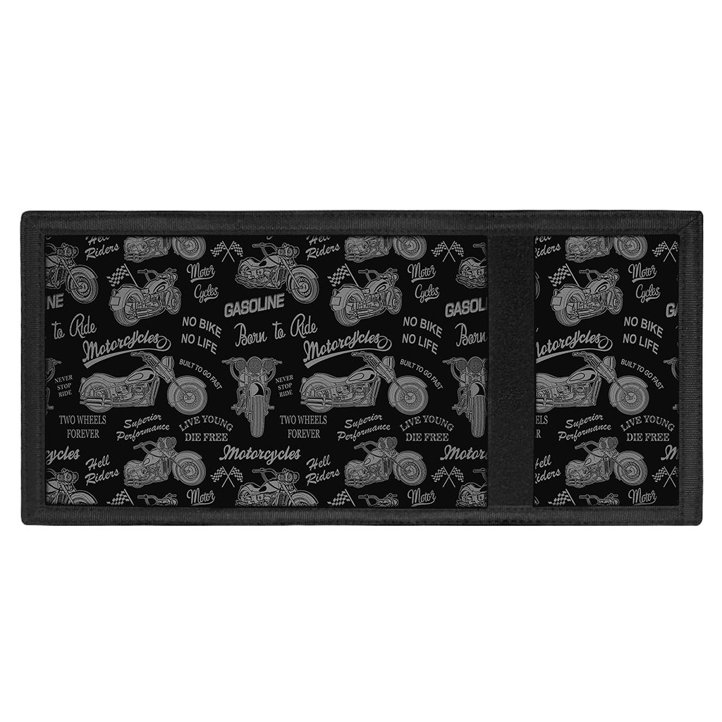 Motorcycle Quote Pattern Print Trifold Wallet