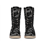 Motorcycle Quote Pattern Print Winter Boots