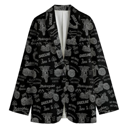 Motorcycle Quote Pattern Print Women's Blazer