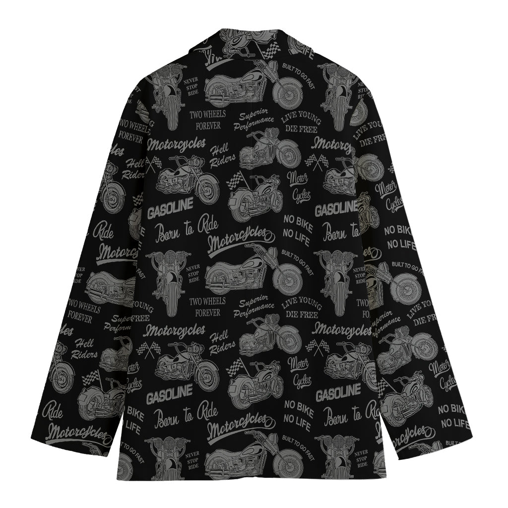 Motorcycle Quote Pattern Print Women's Blazer