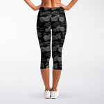 Motorcycle Quote Pattern Print Women's Capri Leggings