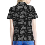 Motorcycle Quote Pattern Print Women's Polo Shirt