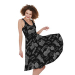 Motorcycle Quote Pattern Print Women's Sleeveless Dress