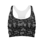 Motorcycle Quote Pattern Print Women's Sports Bra