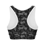 Motorcycle Quote Pattern Print Women's Sports Bra